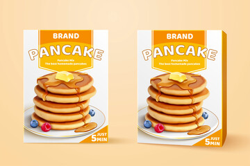Pancake mix packaging design mockup