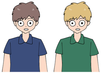 びっくりして目を丸くする看護師セット