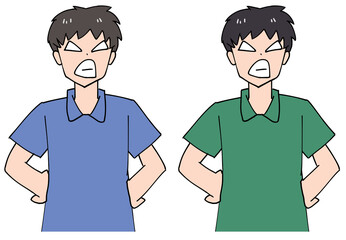 腰に手を当てて怒る看護師セット