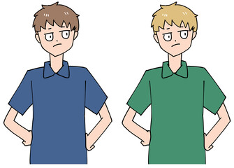 腰に手を当てて呆れるジト目の看護師セット