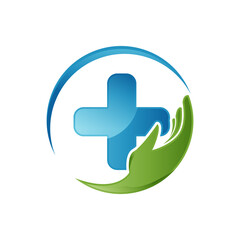 Health care medical logo design Pharmacy healthcare vector template illustration