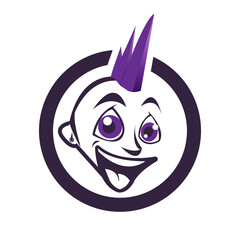 Abstract baby punk logo design vector illustrations