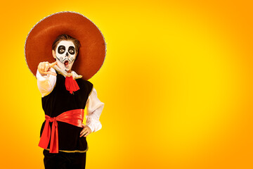 surprised boy in sombrero