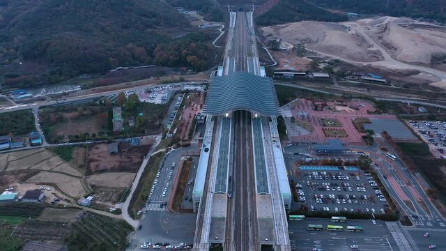 trains aerial view