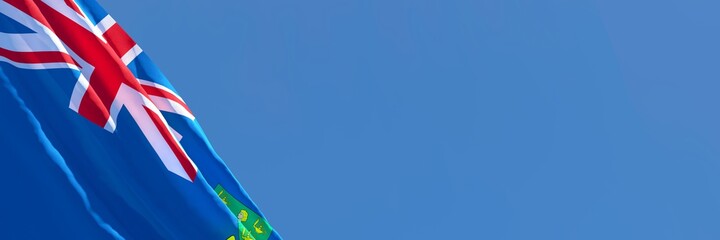 3D rendering of the national flag of British Virgin in the wind