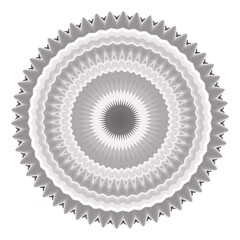 Halftone ornament, monochrome pattern. Drawing vintage style. Grunge texture. Points vintage drawing. Abstract art symbol, logo. Modern symmetric pattern. Festive art backdrop. Creative vector element