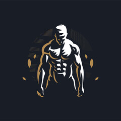 Fototapeta na wymiar Fitness man with muscles 