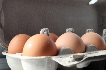 Eggs in a cardbord carton 