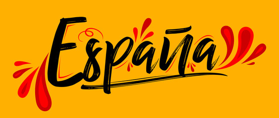 Espana Spain Spanish text,Patriotic Banner design flag colors vector illustration.