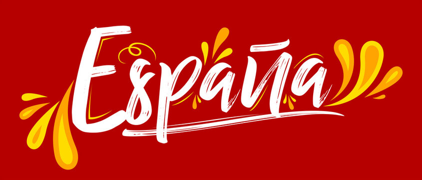 Espana Spain Spanish text,Patriotic Banner design flag colors vector illustration.