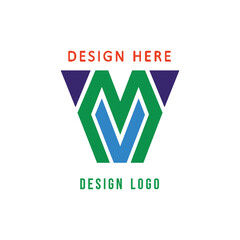 VM lettering logo, simple, elegant, easy to understand and authoritative