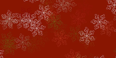 Light green, yellow vector doodle texture with flowers.