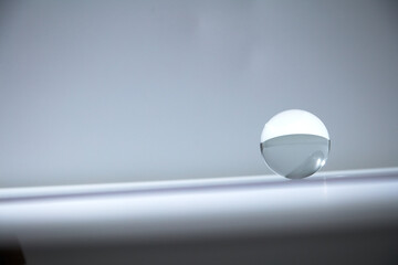 Crystal Ball Marbles glass transparent on white background