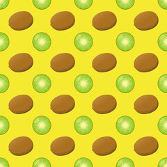 キウイフルーツのパターンイラスト