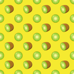 キウイフルーツのパターンイラスト