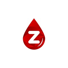 z letter blood logo design.World Blood Donor Day vector background. Awareness poster with red paper cut blood drop. 14 june. Hemophilia day concept