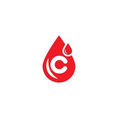 c letter blood logo design.World Blood Donor Day vector background. Awareness poster with red paper cut blood drop. 14 june. Hemophilia day concept
