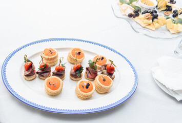 catering treats on the table for an event birthday, wedding or anniversary, corporate party or meeting