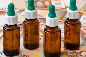 Obraz na płótnie Canvas Concept for high cost of medicaments