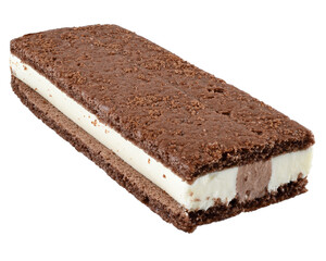 ice cream vanilla sandwich in chocolate chip cookies