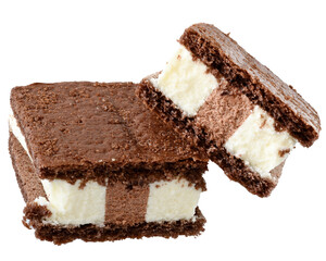 ice cream vanilla sandwich in chocolate chip cookies