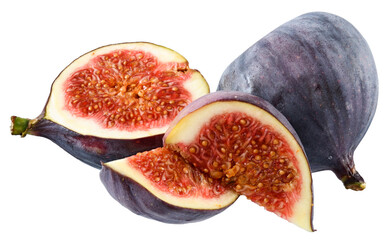 Sliced figs closeup isolated