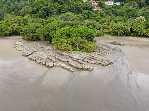 Rock Formation on the Beach of Dominical, Costa Rica