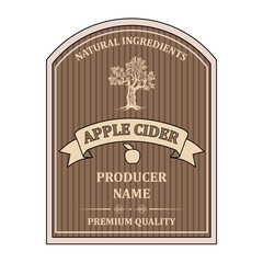 label for Apple Cider template vector
