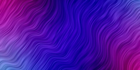 Obraz premium Dark Pink, Blue vector backdrop with circular arc. Abstract gradient illustration with wry lines. Best design for your ad, poster, banner.