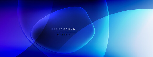Vector abstract background - liquid bubble shapes on fluid gradient with shadows and light effects. Shiny design template for text