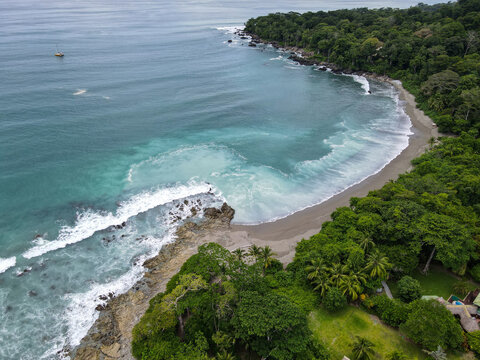 Paradise Beach at Playa Matapalo and Backwash in the Peninsula de Osa in Costa Rica