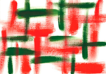 Christmas abstract striped background. Red and green watercolor strokes.
