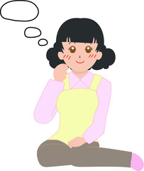 楽しく考える女性