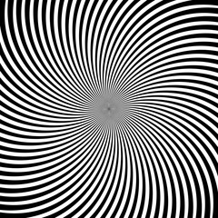 Radial black stripes on white background, vector illustration
