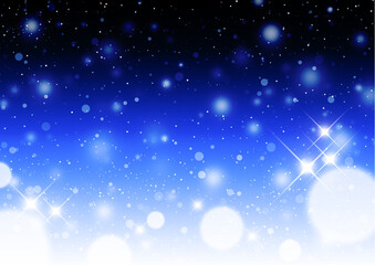 Obraz premium 煌めく光と幻想的な水玉模様 背景素材（青）