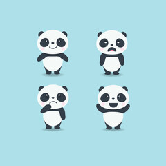 Panda emotions set collection