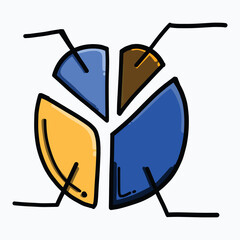 Pie chart color vector icon. Drawing sketch illustration hand drawn line eps10