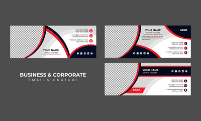 Email signature template design or email footer and personal social media cover