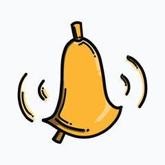 Bell color vector icon. Drawing sketch illustration hand drawn line eps10