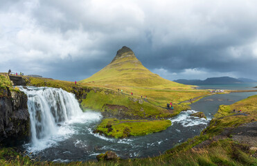 Rainbow over Mount Kirkjufell, Iceland