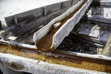 Salt in saline production añana, navarre, spain