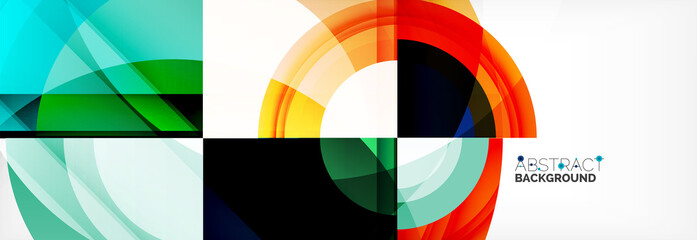 Round shapes, triangles and circles. Modern abstract background