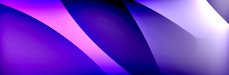 Fluid gradient neon color waves, vector abstract background