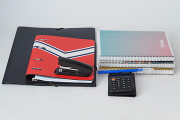 Stationery. A set of notebooks and folders. High quality photo
