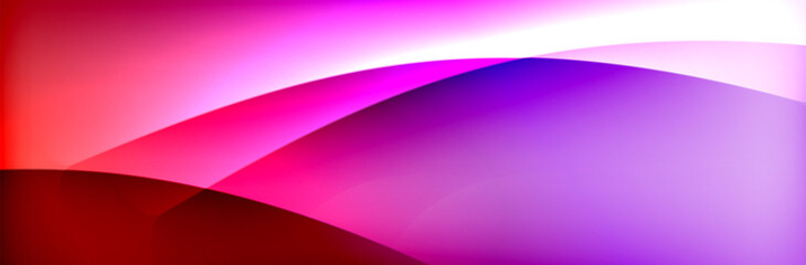 Fluid gradient neon color waves, vector abstract background