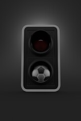 Soccer ball inside traffic light
