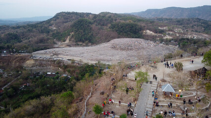aerial view of landfill in Piyungan Bantul