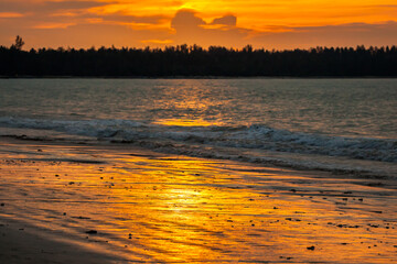 Tropical sunset on the beach.