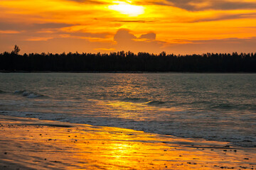 Tropical sunset on the beach.