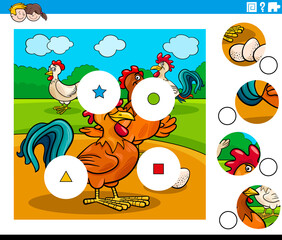 match pieces task with chicken characters